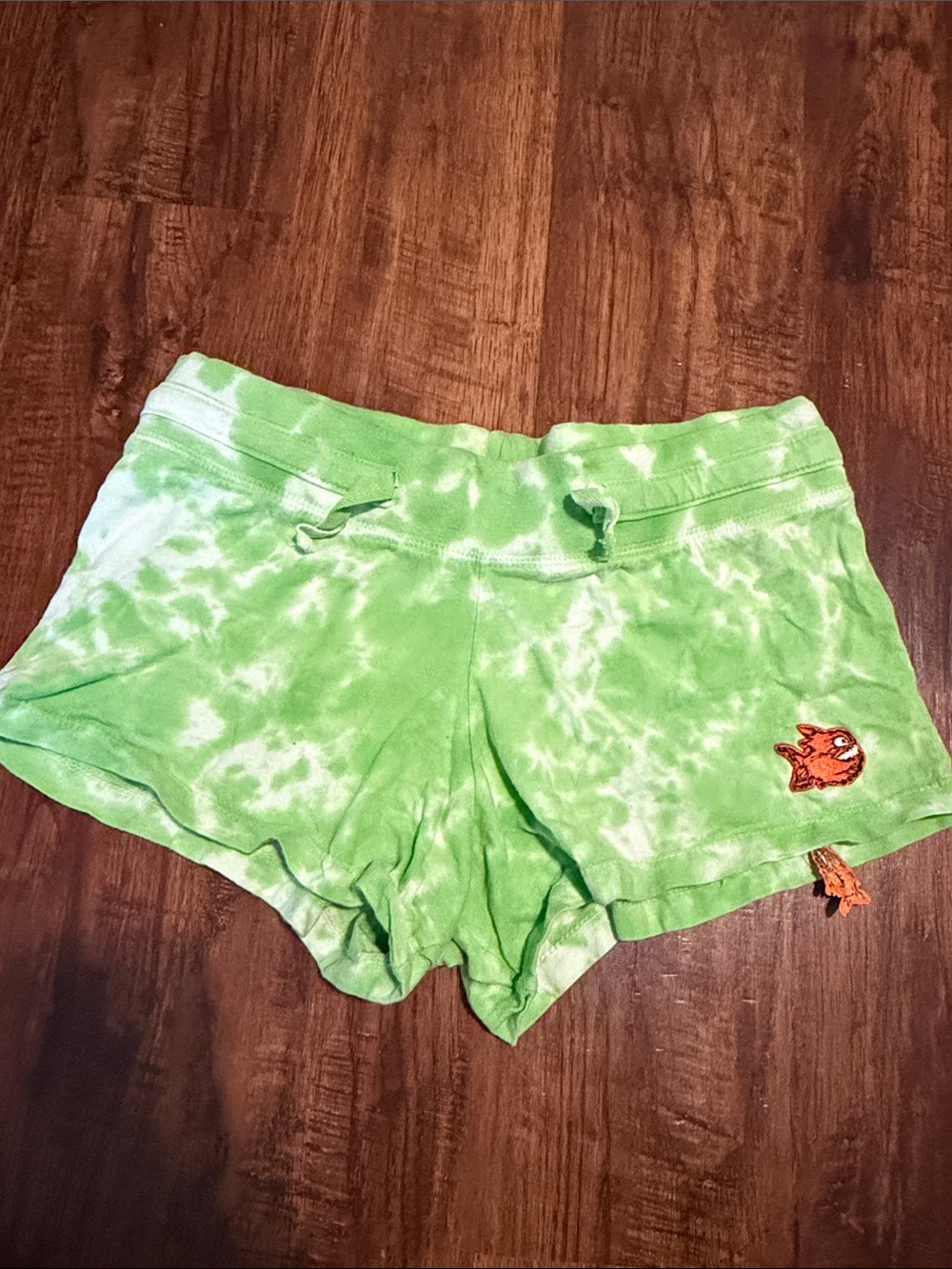 Green Tie-Dye Shorts